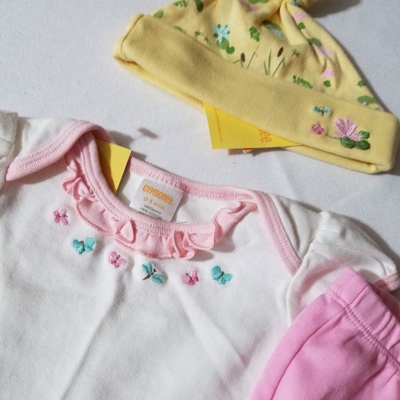 Gymboree Vintage Tiny Pond 0-3 Month NWT Hat Pants & Bodysuit. - Picture 3 of 3